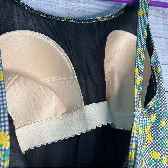 Vintage It Figures Slender Thighs Swim Dress Plus Size 20 Swimsuit Yellow Floral - Picture 4 of 9